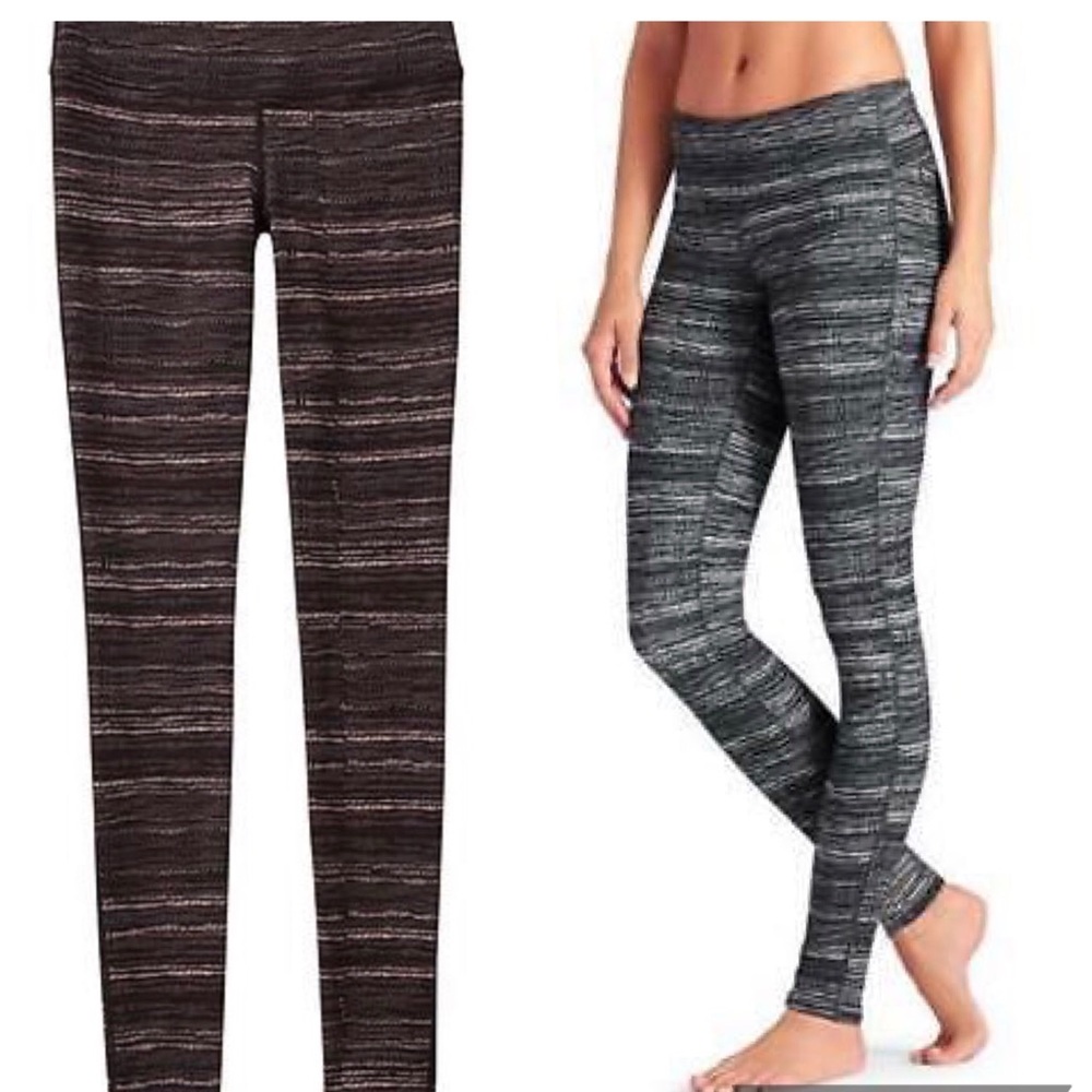 Athleta Chaturanga Retreat Legging Black and Tan